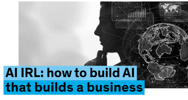 Titelbild für den Vortrag "ho to build AI that builds a business"